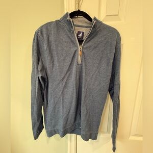 Johnnie O Men's Sully Quarter Zip Up Pullover Wrinkle Resistant Small Blue